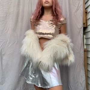 Rose gold sequined festival top